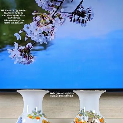 Cặp Bình Sứ Họa Tiết Hỷ Sự Đa Đa - Sản phẩm Bình Cắm Hoa Cao Cấp